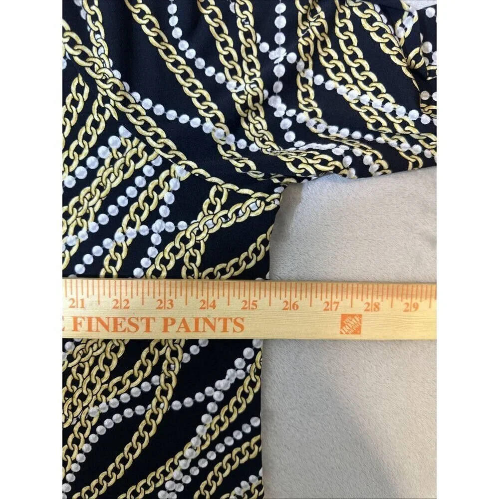 Michael Kors Chain Print Tunic Dress Black Gold Baroque Style Plus 2X